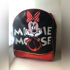 Minnie Mouse Backpack Polka Dot Adjustable Straps 1 big pocket 1 s Red Black NEW